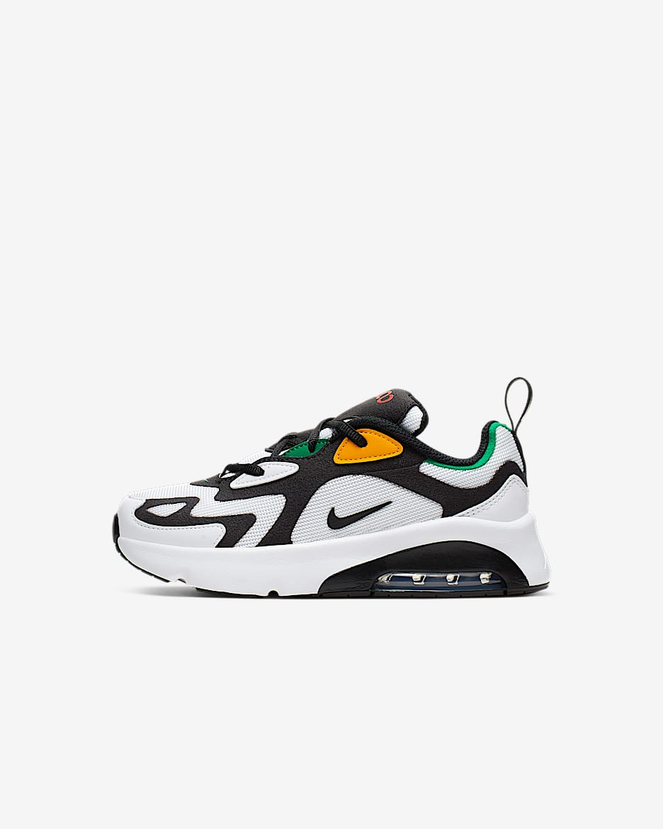 Nike Air Max 200 (PS) 幼童运动童鞋 - 白色/亮深红/大学金/黑
