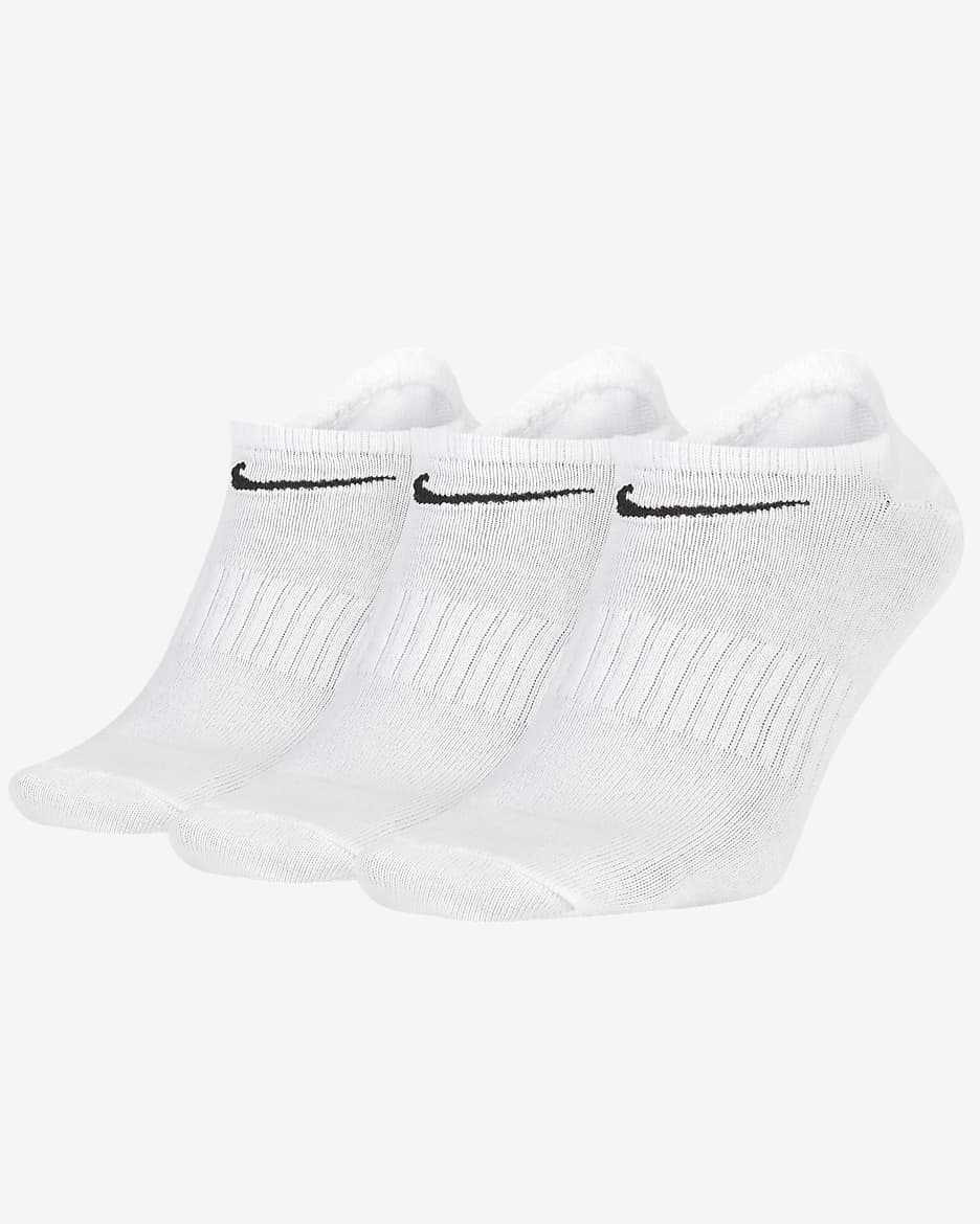 Nike Everyday Lightweight 速干训练船袜（3 双） - 白色/黑