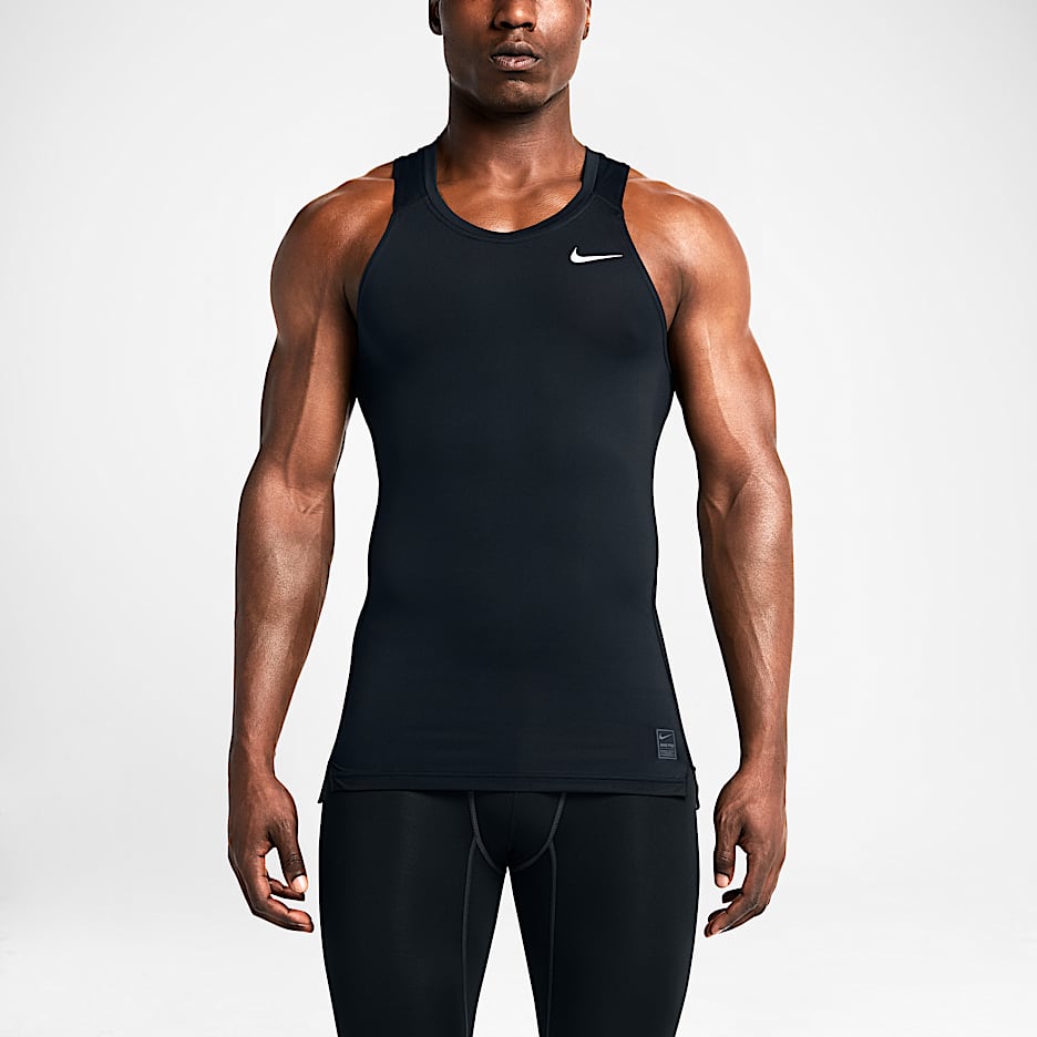 Nike Pro Cool Compression 男子训练紧身衣/背心 - 黑/暗灰/白色