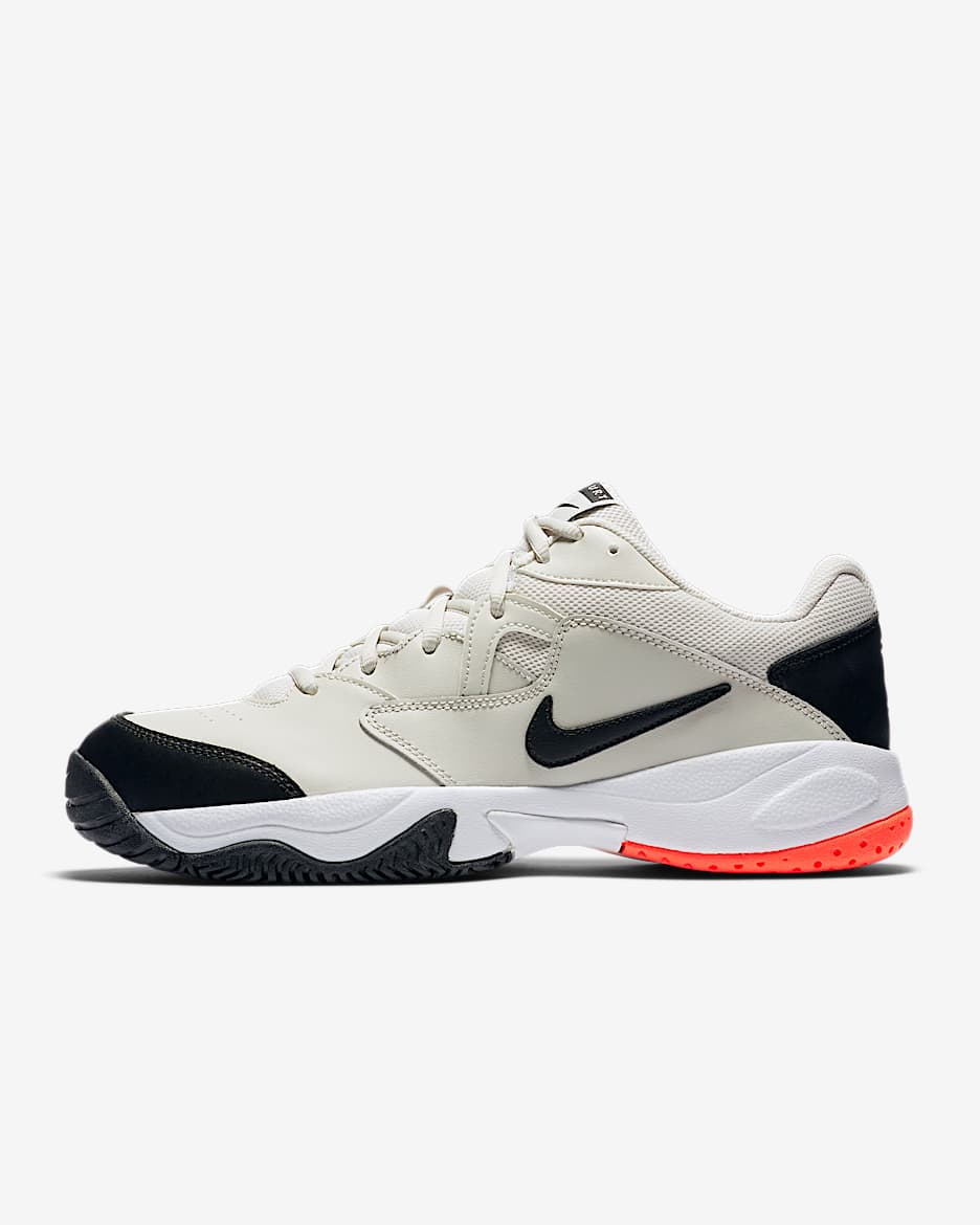 NikeCourt Lite 2 男子硬地球场网球鞋 - 浅骨色/火山岩红/白色/黑