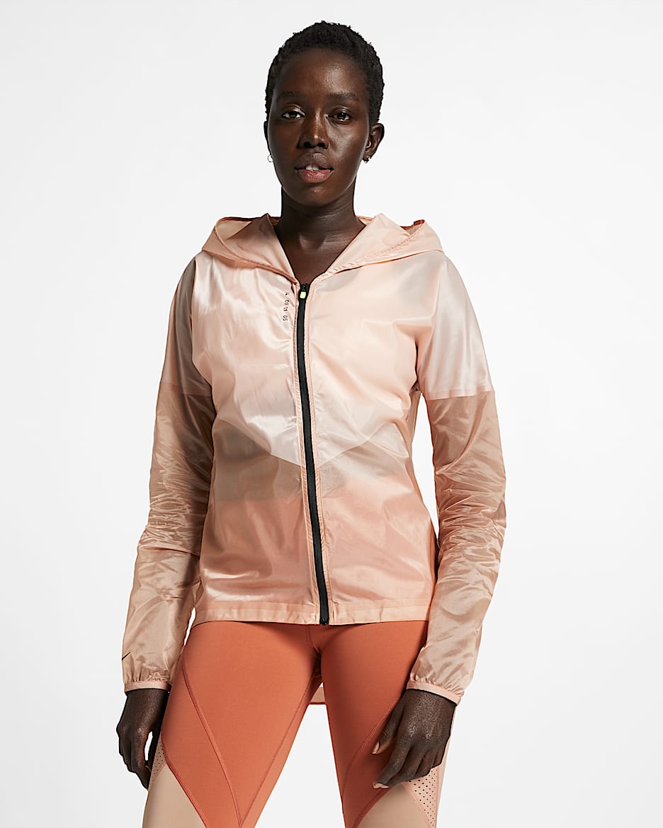 Nike Tech 女子连帽跑步夹克 - 玫瑰金