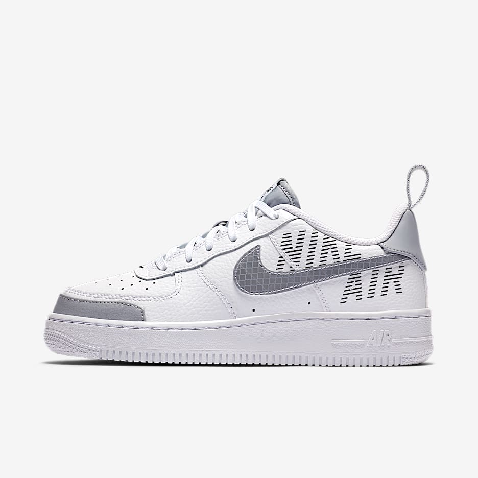 Nike Air Force 1 LV8 2 (GS) 大童运动童鞋 - 白色/黑/狼灰