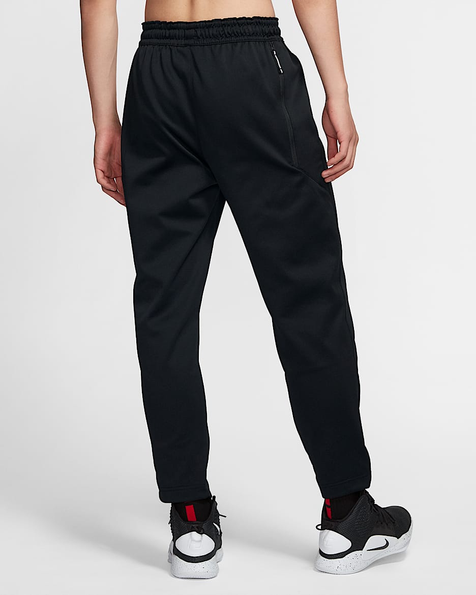 Nike Therma 男子篮球长裤 - 黑/白色