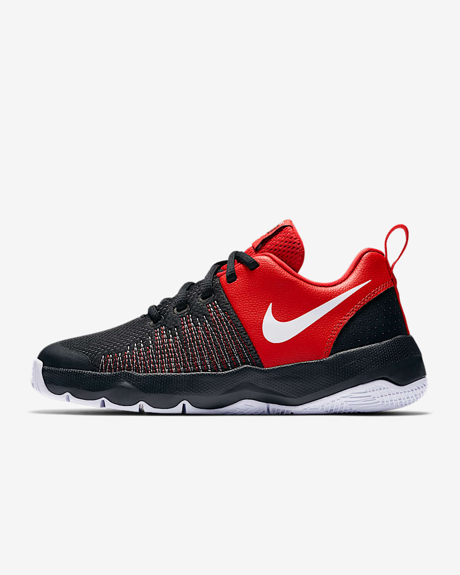 Nike Team Hustle Quick (GS) 大童篮球童鞋 - 黑/大学红/白色