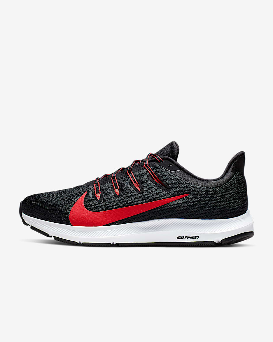 Nike Quest 2 男子跑步鞋 - 黑/白色/大学红