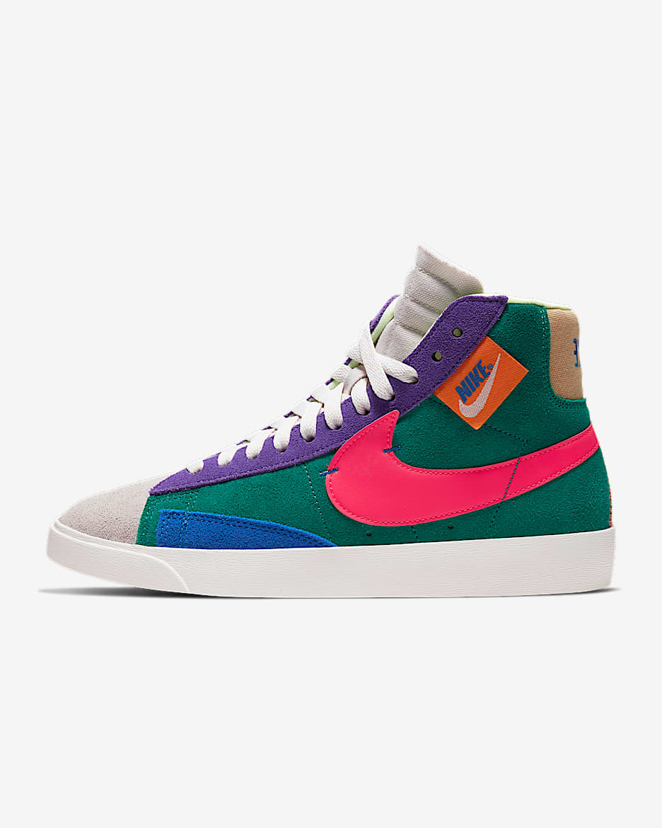 Nike Blazer Mid Rebel 女子运动鞋 - 心灵紫/帆白/神秘绿/轨道红