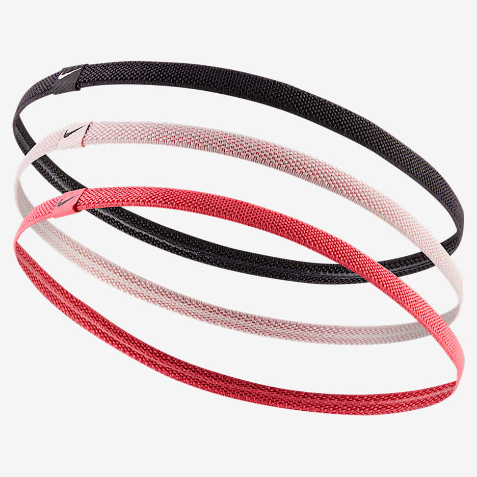 Nike Elastic 头带（3 条） - 多色/棱镜粉/铁架黑/火花红
