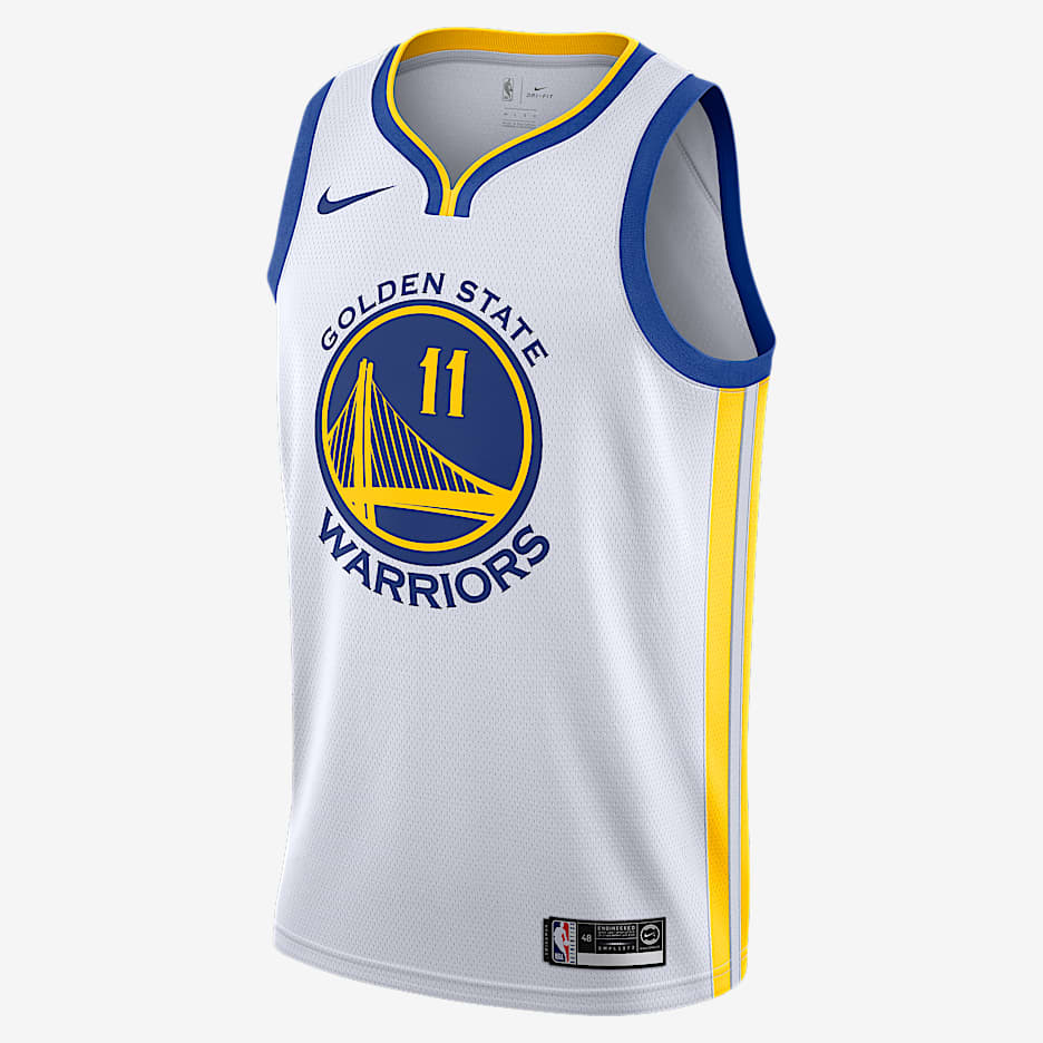 金州勇士队 (Klay Thompson) Association Edition Nike NBA Jersey 男子球衣 - 白色/阿马里洛黄/灯草蓝