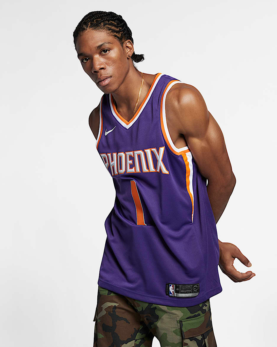 菲尼克斯太阳队 (Devin Booker) Icon Edition Nike NBA Jersey 男子球衣 - 新兰花紫/白色