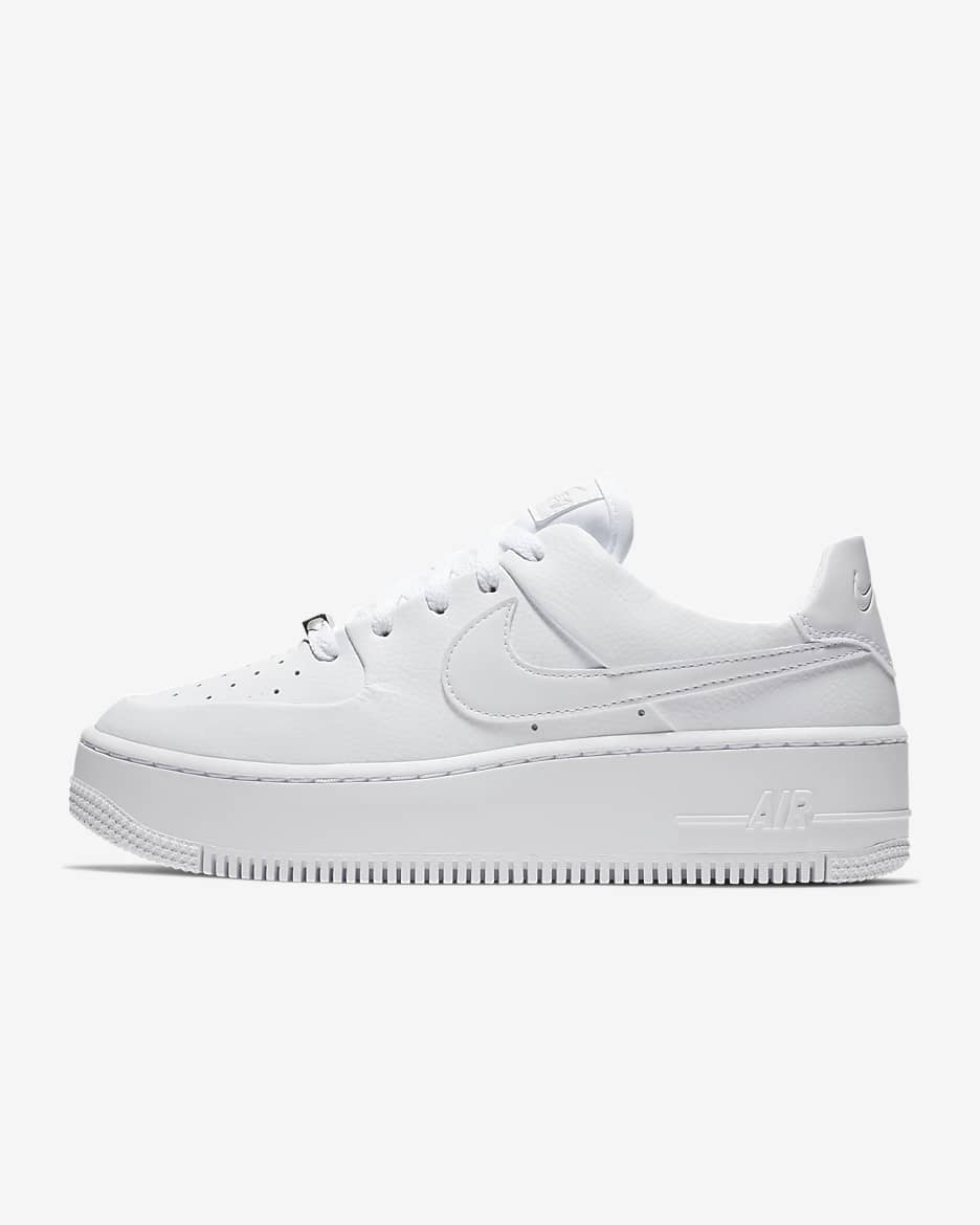 Nike Air Force 1 Sage Low 女子空军一号运动厚底鞋 - 白色/白色/白色