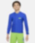 Low Resolution Nike Swim 3-D Swoosh 大童（男孩）全长拉链开襟防晒长袖上衣