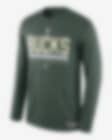 Low Resolution 密尔沃基雄鹿队 Practice Nike Dri-FIT NBA 男子长袖T恤