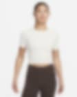 Low Resolution Nike Zenvy Dri-FIT 女子裸感亲肤速干罗纹短袖短款上衣