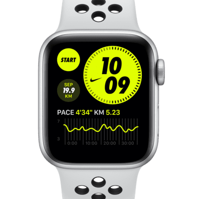 Apple Watch Nike SE (GPS) 搭配Nike 运动表带40 毫米深空灰色铝金属表