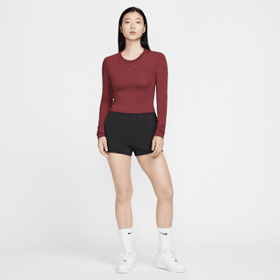 送料込み 追跡あり Nike Sportswear Chill Knit 長袖 Nike 長袖NSW Chill Knit 女款短版針織合身刺繡單一價HF5323-010