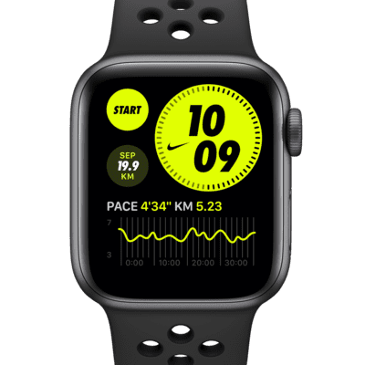 Apple Watch Nike SE (GPS) 搭配Nike 运动表带40 毫米深空灰色铝金属表