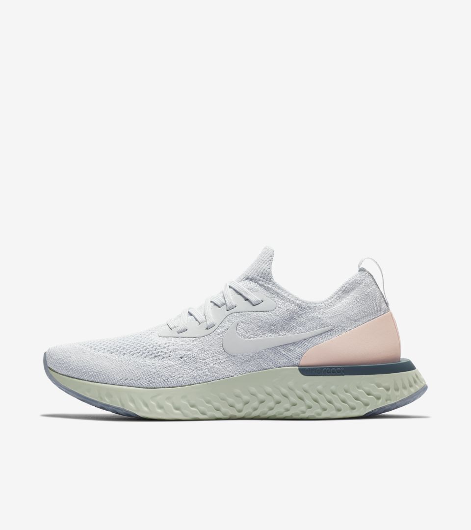 nike epic react flyknit pure platinum celestial teal