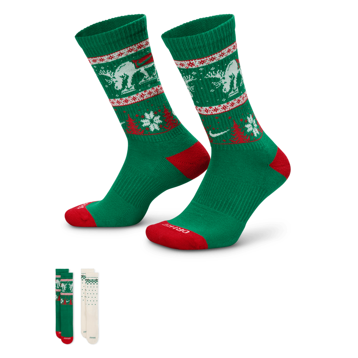 Nike Everyday Plus 冬季款舒适速干中筒运动袜（2 双）