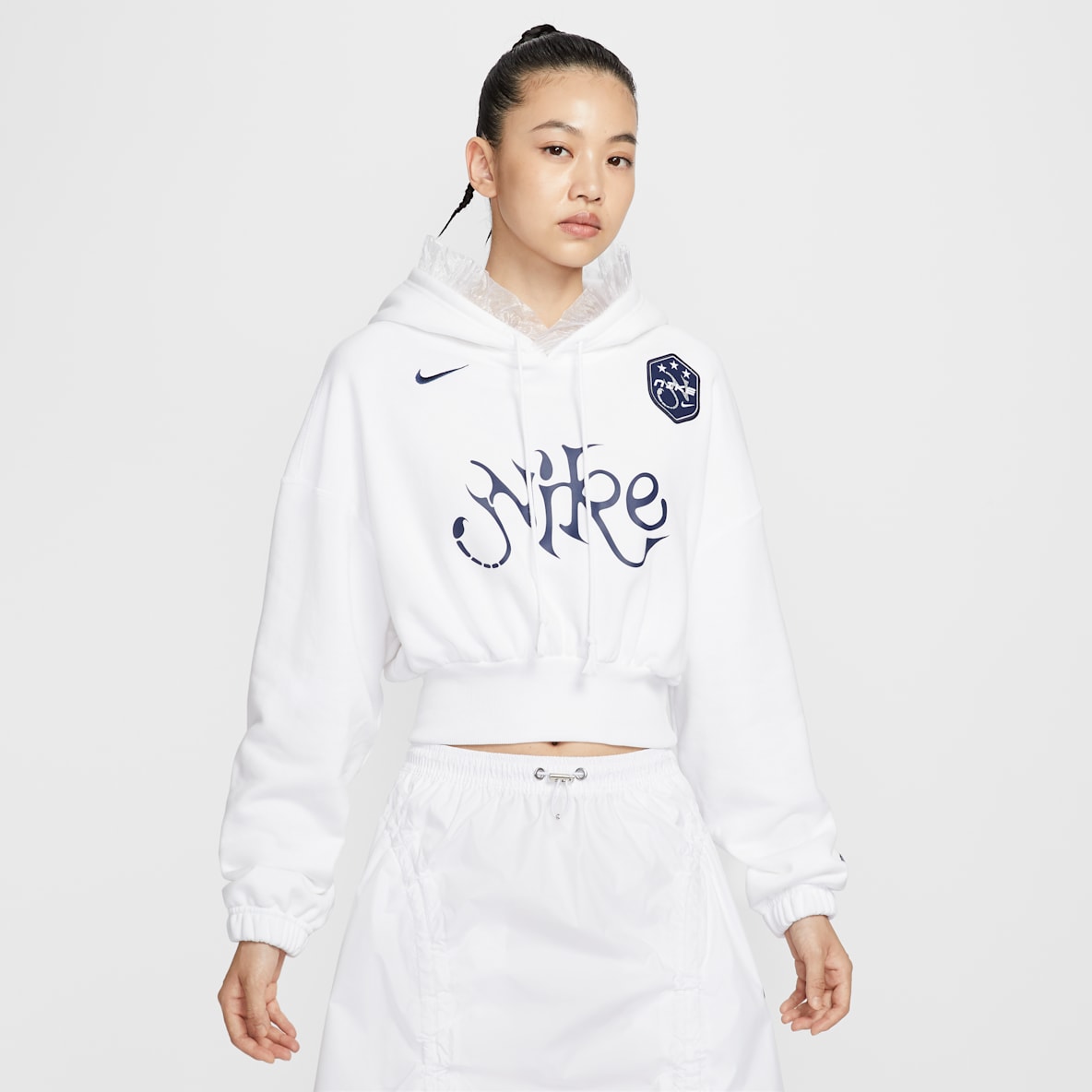 Nike Sportswear 女子 Oversize 风短款法式毛圈套头连帽衫