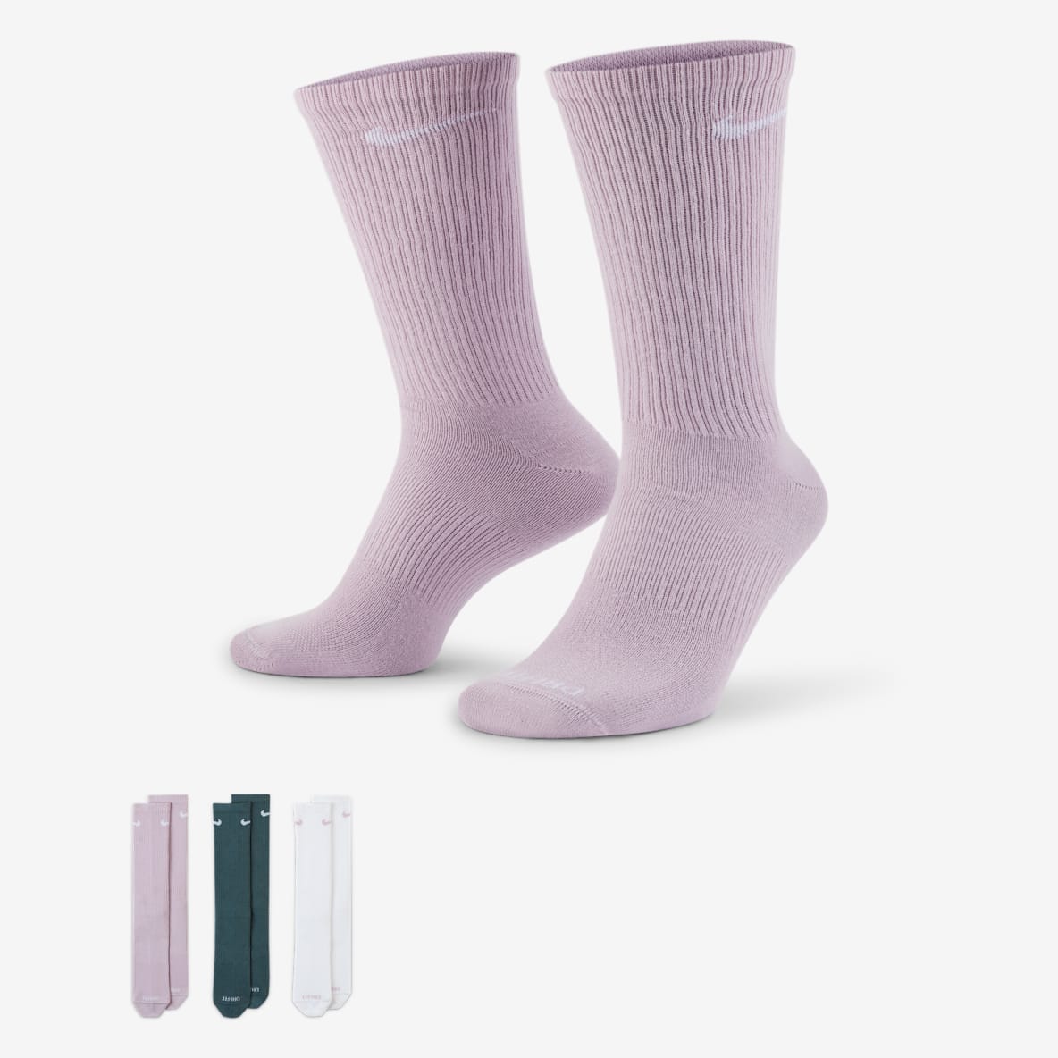 Nike Everyday Plus Lightweight 速干中筒训练袜（3 双）