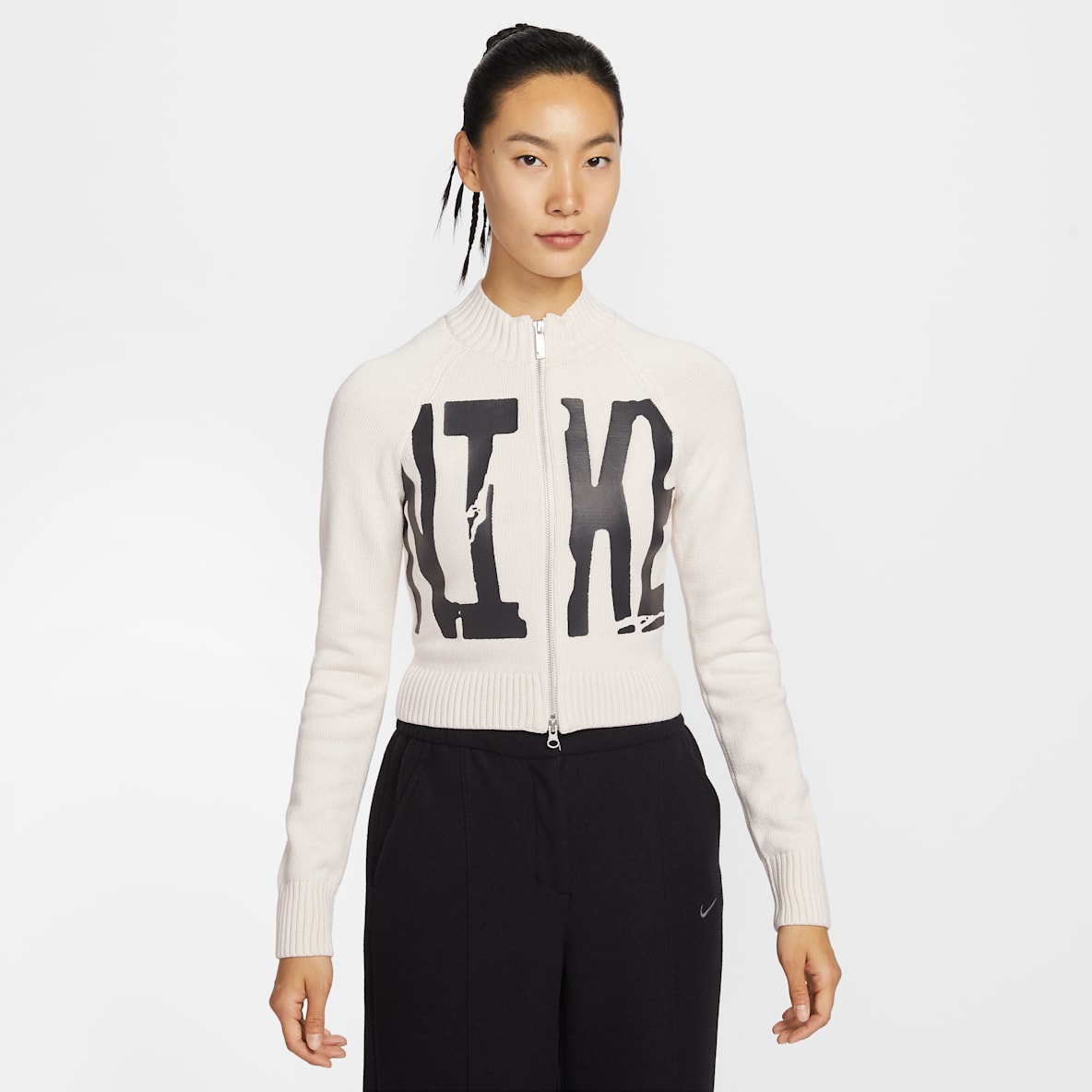 Nike Sportswear 女子紧身图案全长拉链开襟针织衫
