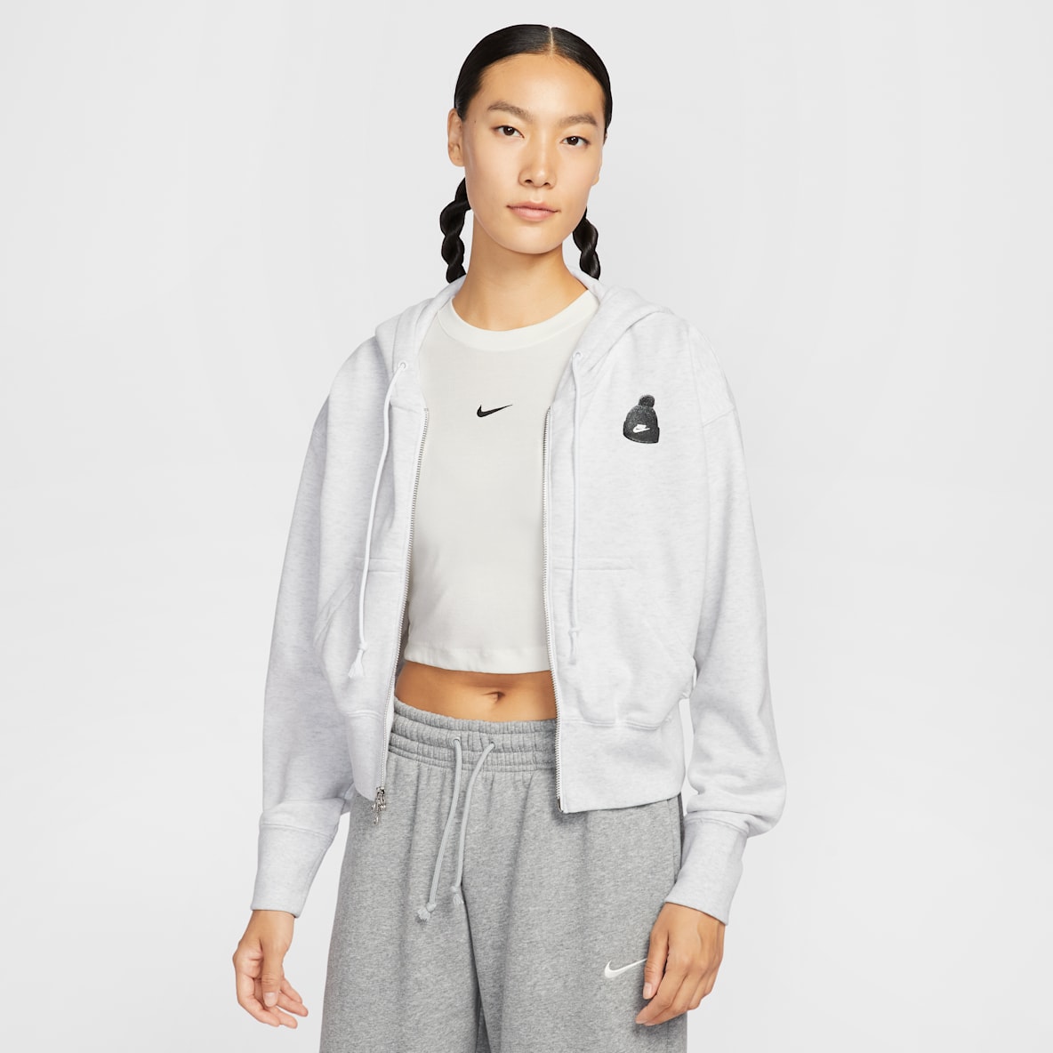 Nike Sportswear Nike Sportswear 女子宽松全长拉链开襟短款针织连帽衫