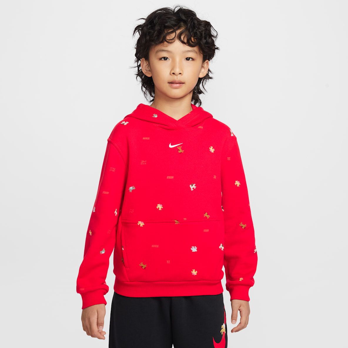 Nike Sportswear Club Fleece 马年限定脱缰系列 新年款大童套头连帽衫
