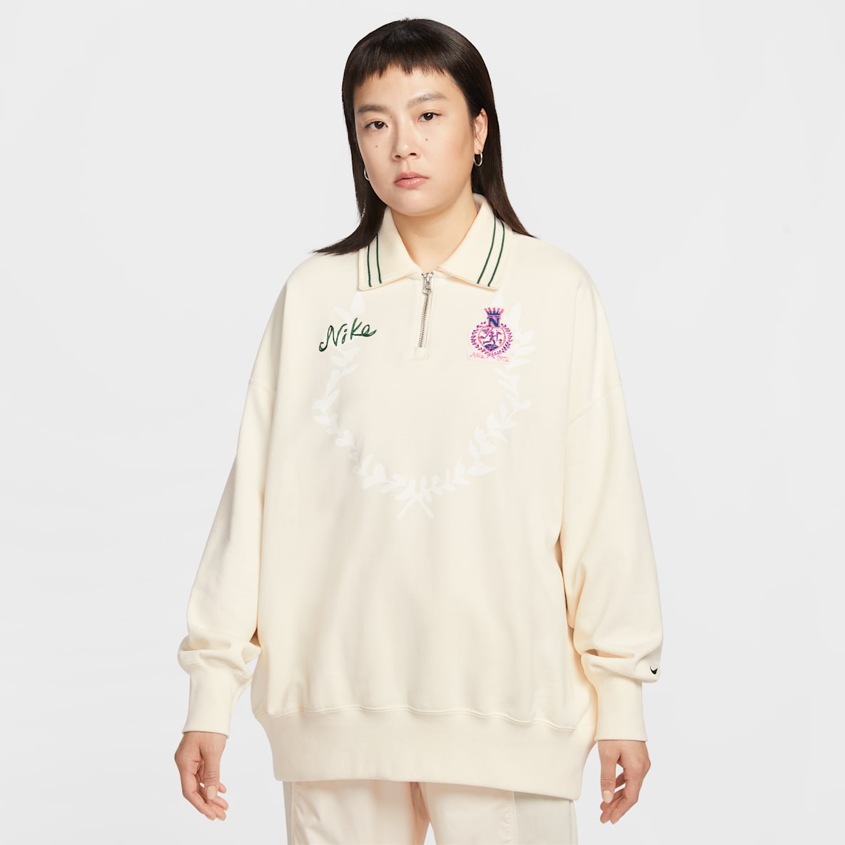 Nike Sportswear 女子 Oversize 风长袖针织翻领上衣