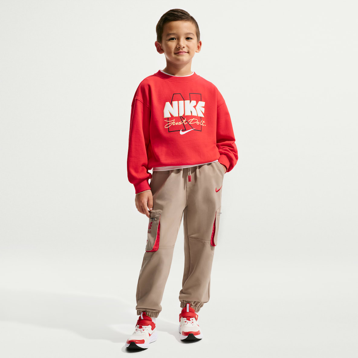 Nike Sportswear 马年限定脱缰系列 新年款幼童梭织薄绒里料工装长裤