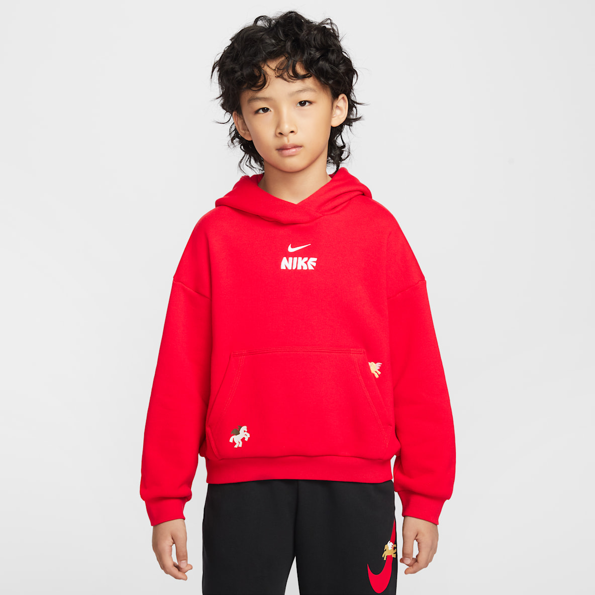 Nike Sportswear Club Fleece 马年限定脱缰系列 新年款大童连帽衫
