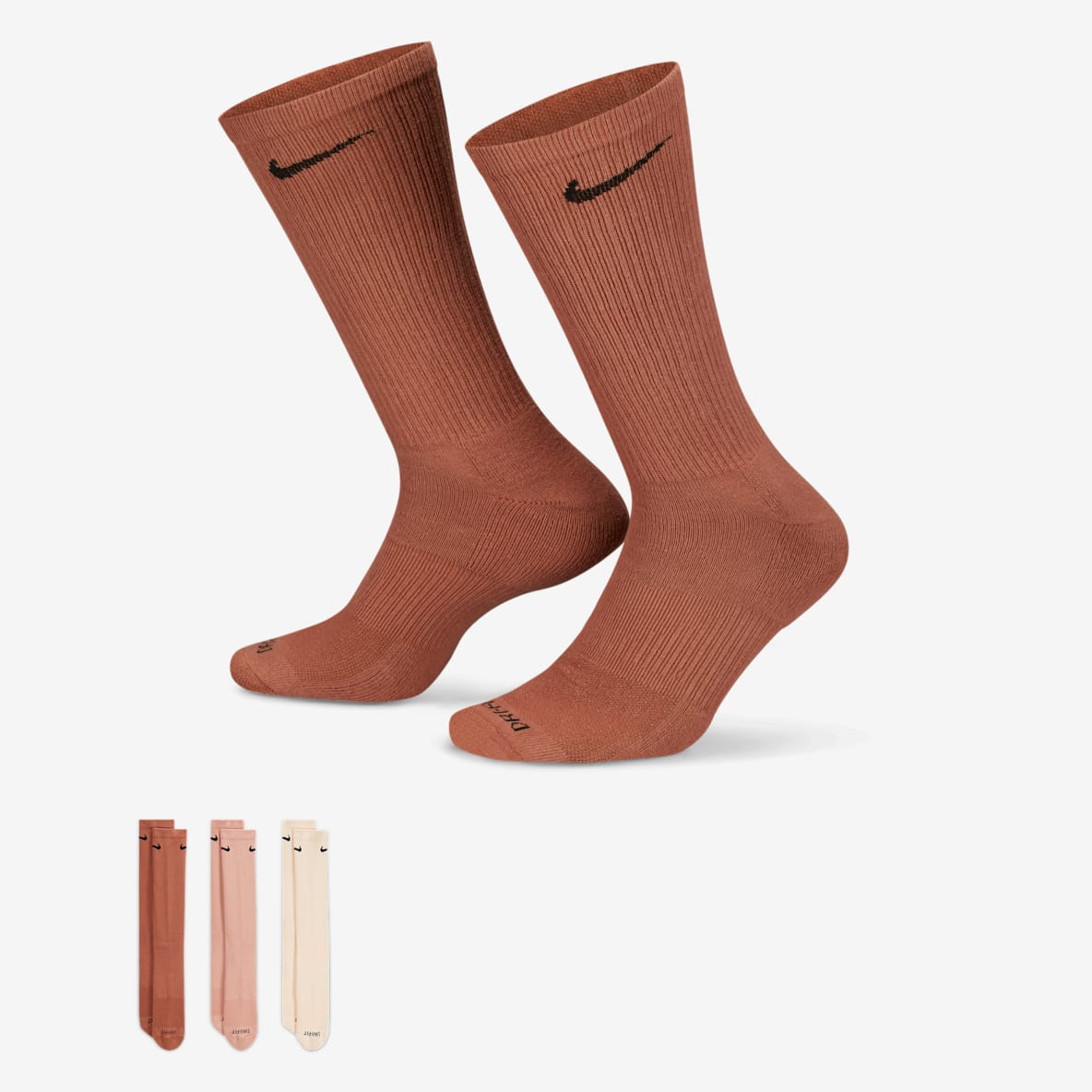 Nike Everyday Plus 耐高系列舒适速干中筒训练袜（3 双）