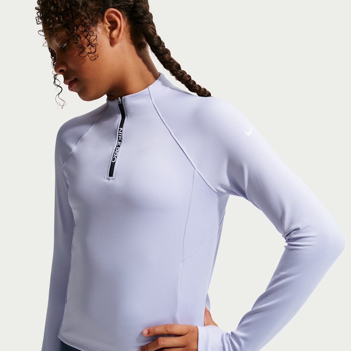Nike Pro Dri-FIT 大童（女孩）速干长袖训练上衣
