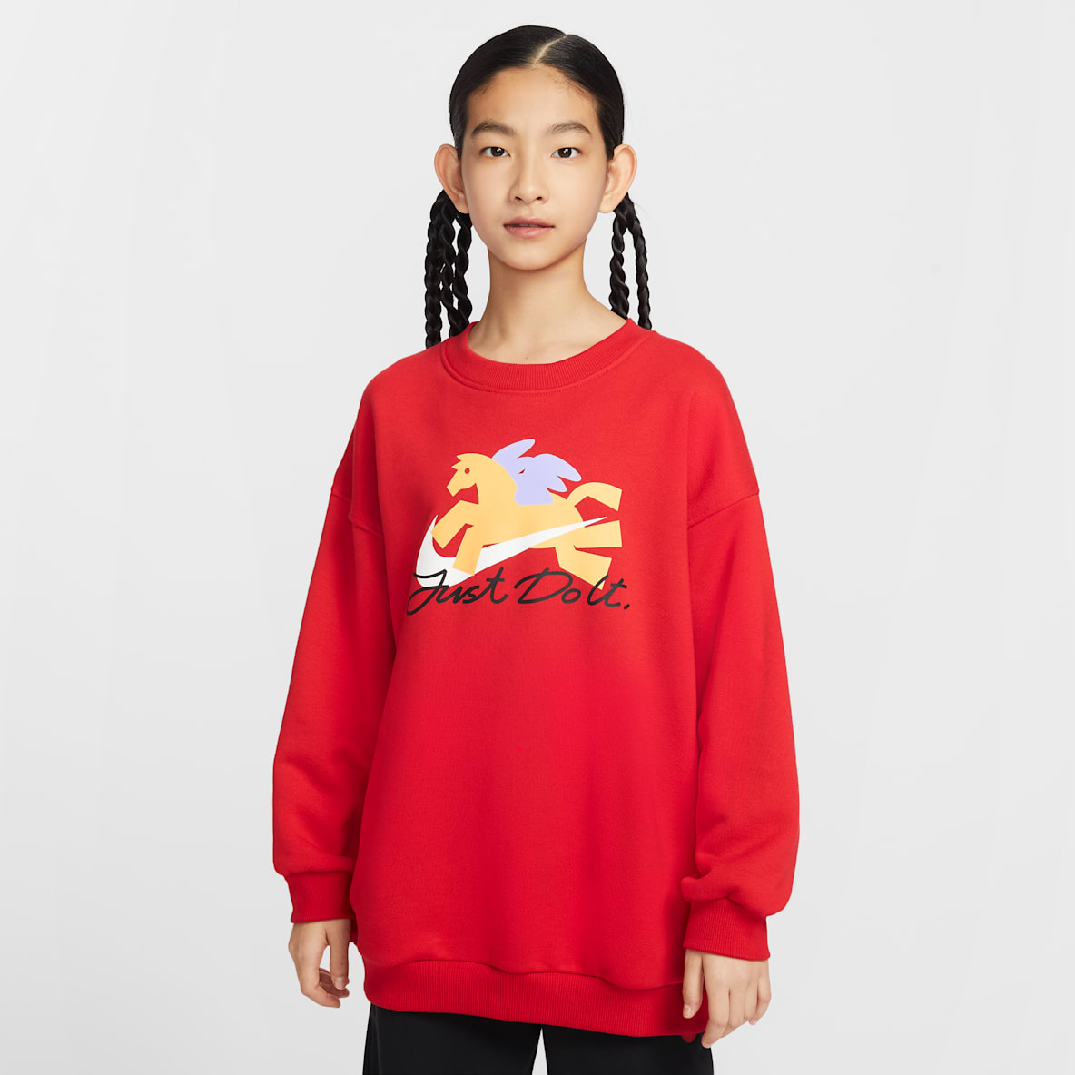 Nike Sportswear Club 马年限定脱缰系列 新年款大童 Oversize 风圆领运动衫