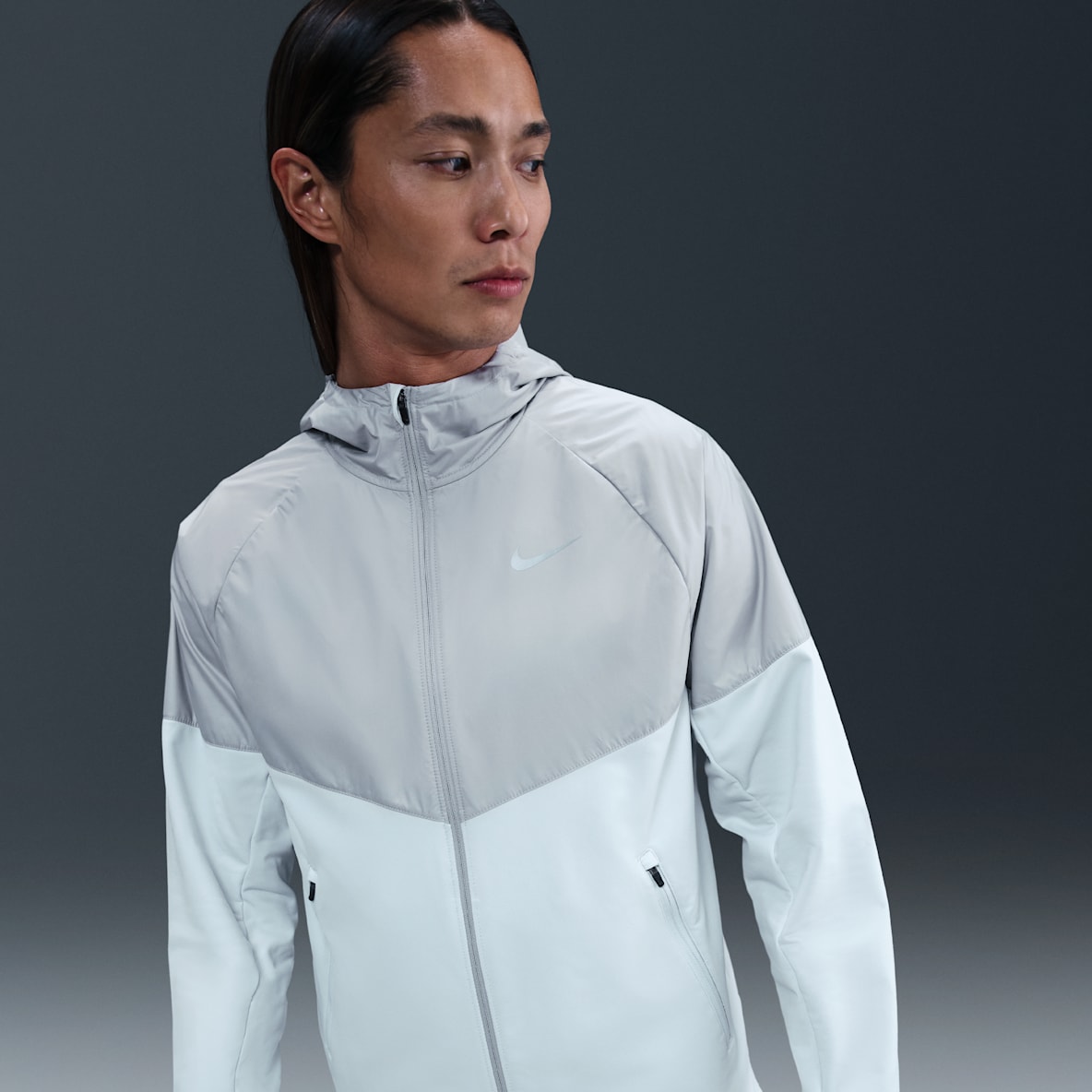 Nike Miler Repel 男子冬季款拒水加绒拼接跑步夹克
