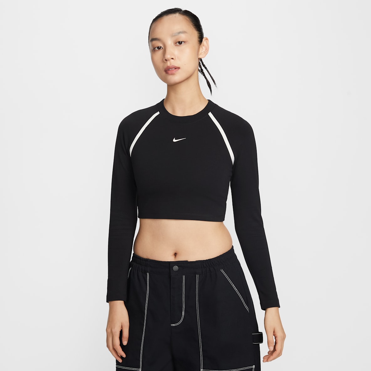 Nike Sportswear 女子紧身长袖短款上衣