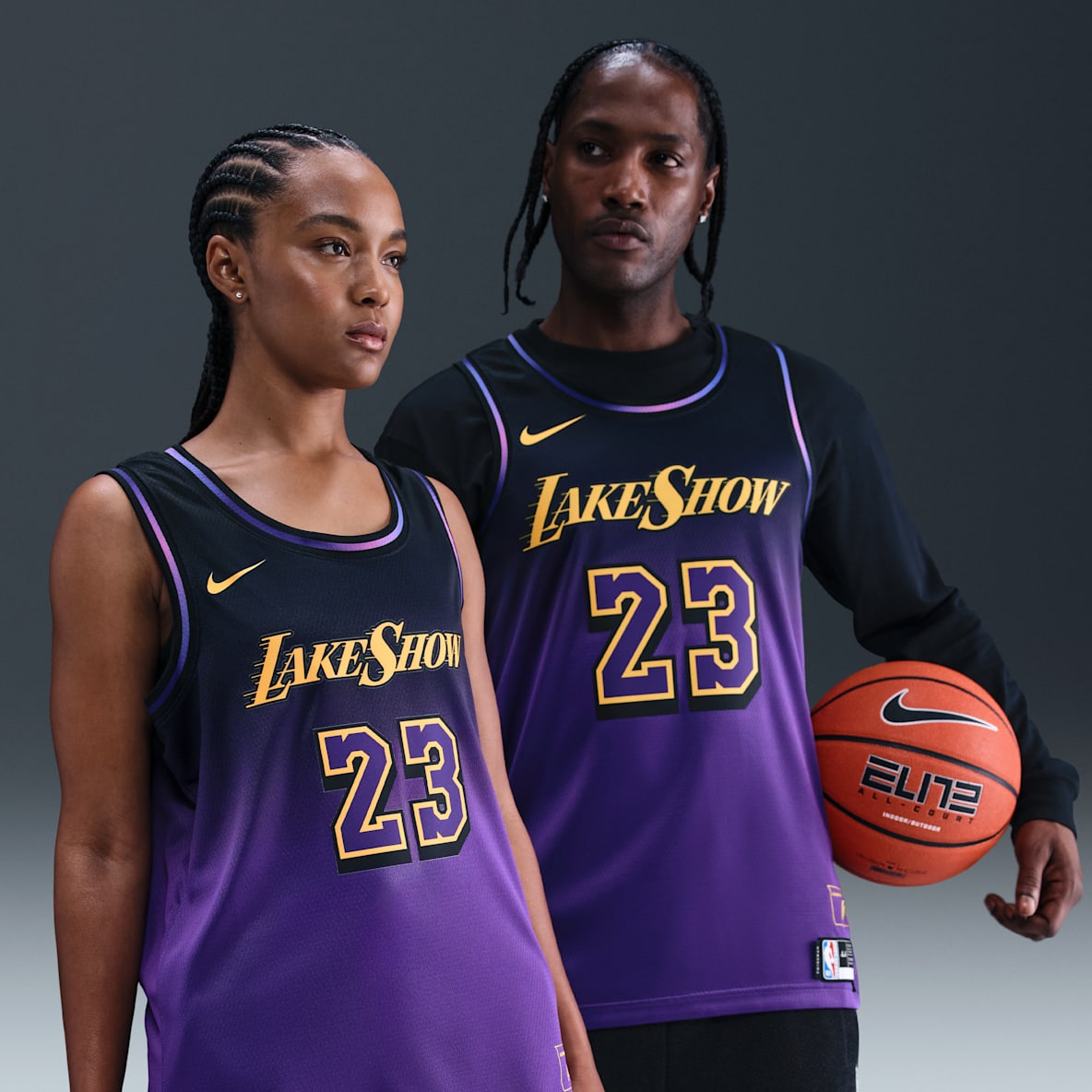 洛杉矶湖人队勒布朗·詹姆斯 (LeBron James) City Edition Nike Dri-FIT NBA Swingman Jersey 男子速干球衣