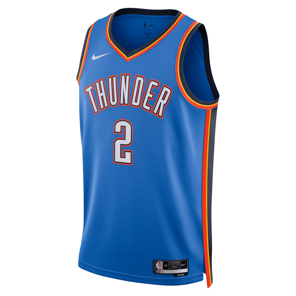 俄克拉荷马城雷霆队 Icon Edition Nike Dri-FIT NBA Swingman Jersey 男子速干球衣