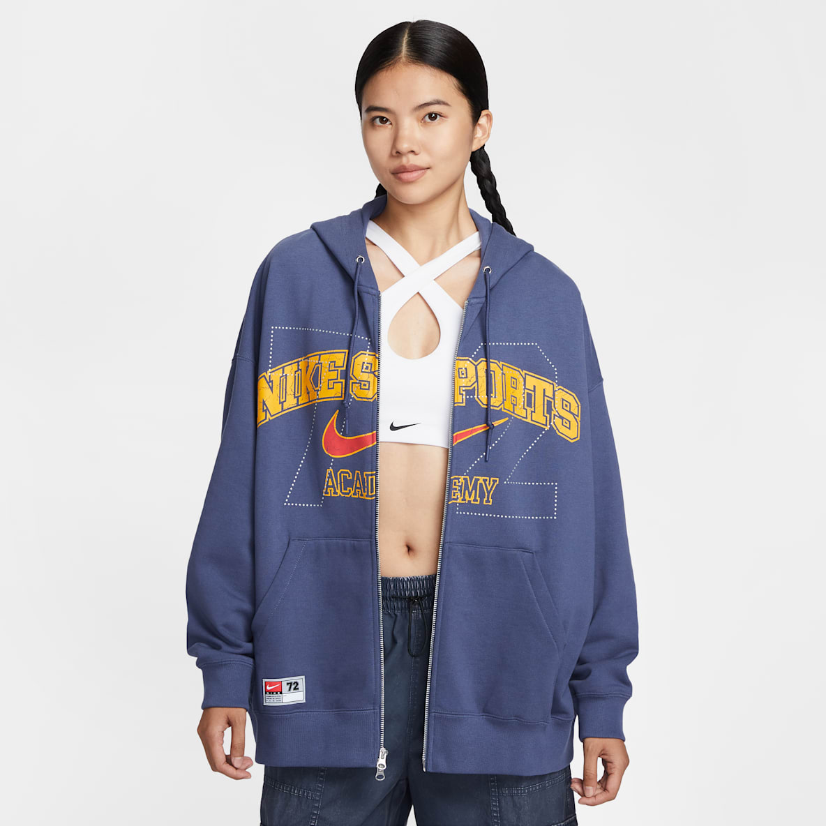 Nike Sportswear 女子 Oversize 风针织全长拉链开襟连帽衫