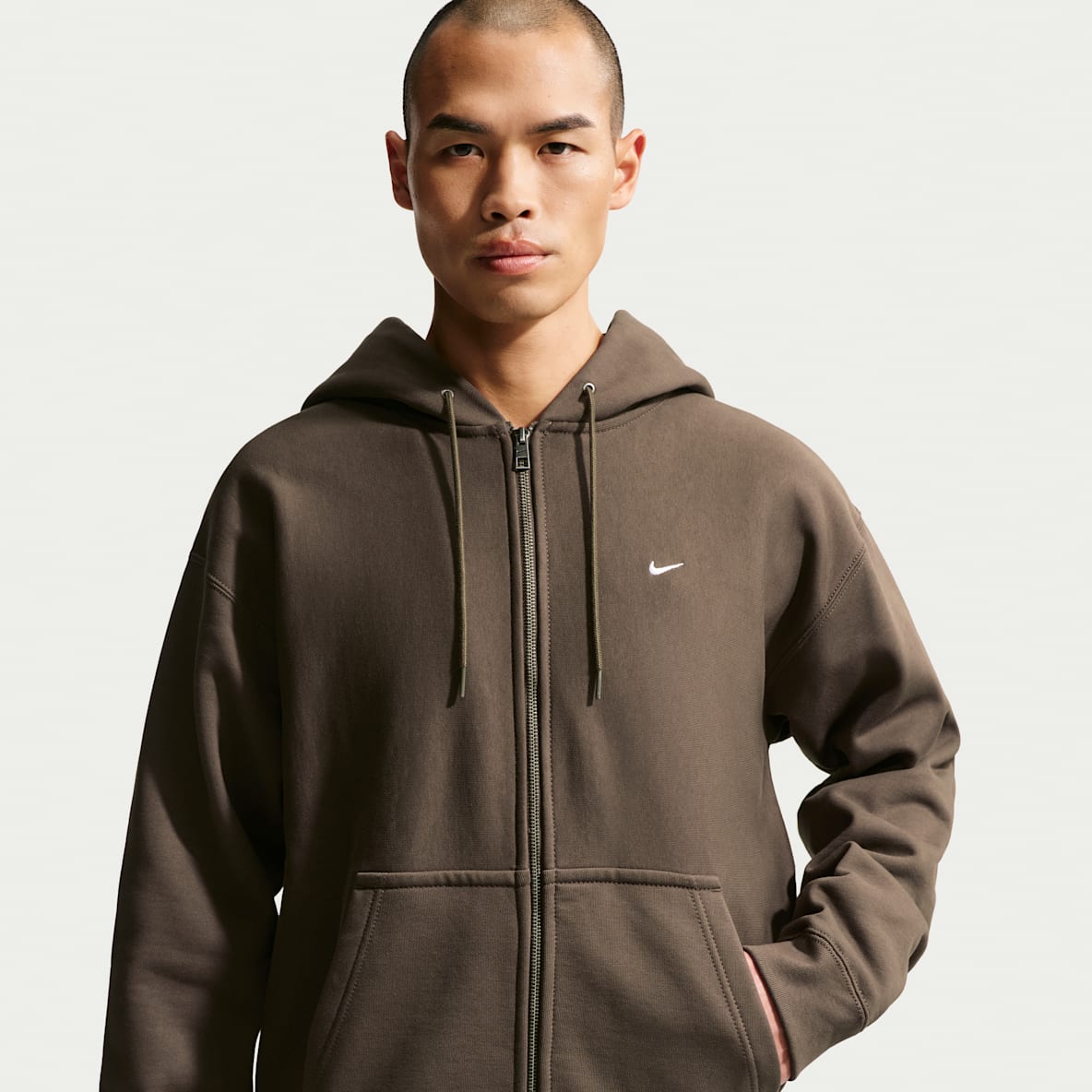 Nike Solo Swoosh 男子全长拉链开襟加绒连帽衫