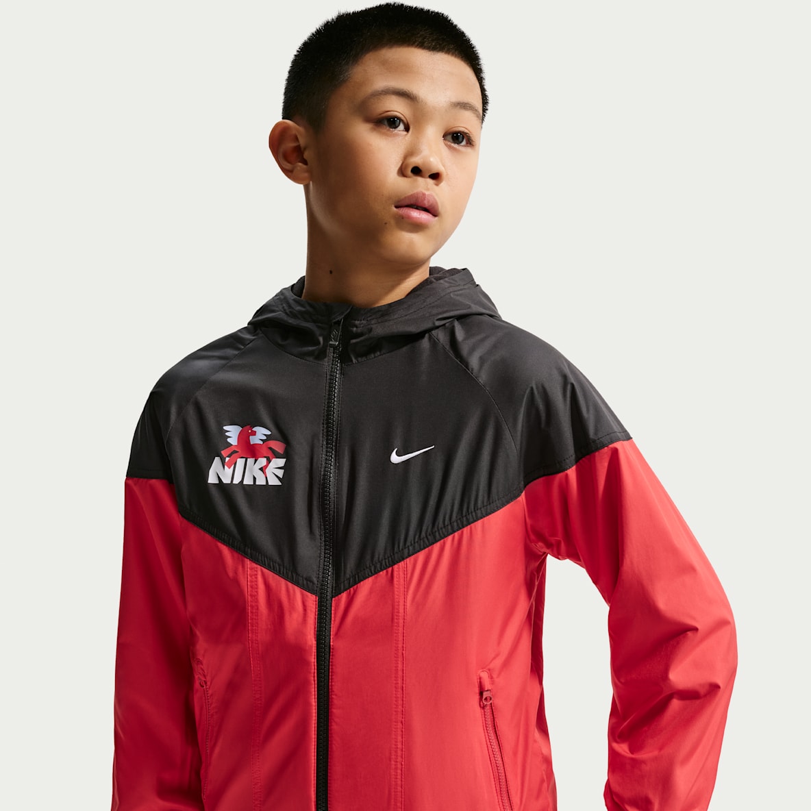 Nike Sportswear Windrunner 马年限定脱缰系列 新年款大童拒水加绒拼接里料连帽夹克