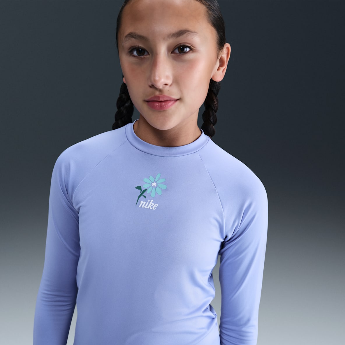 Nike Swim Hydroguard Dri-FIT 大童（女孩）速干长袖上衣