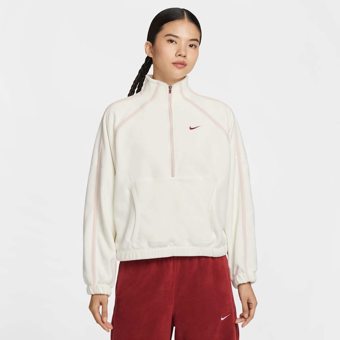 Nike 马年限定脱缰系列 Therma-FIT 新年款女子 Oversize 风半长拉链开襟摇粒绒上衣
