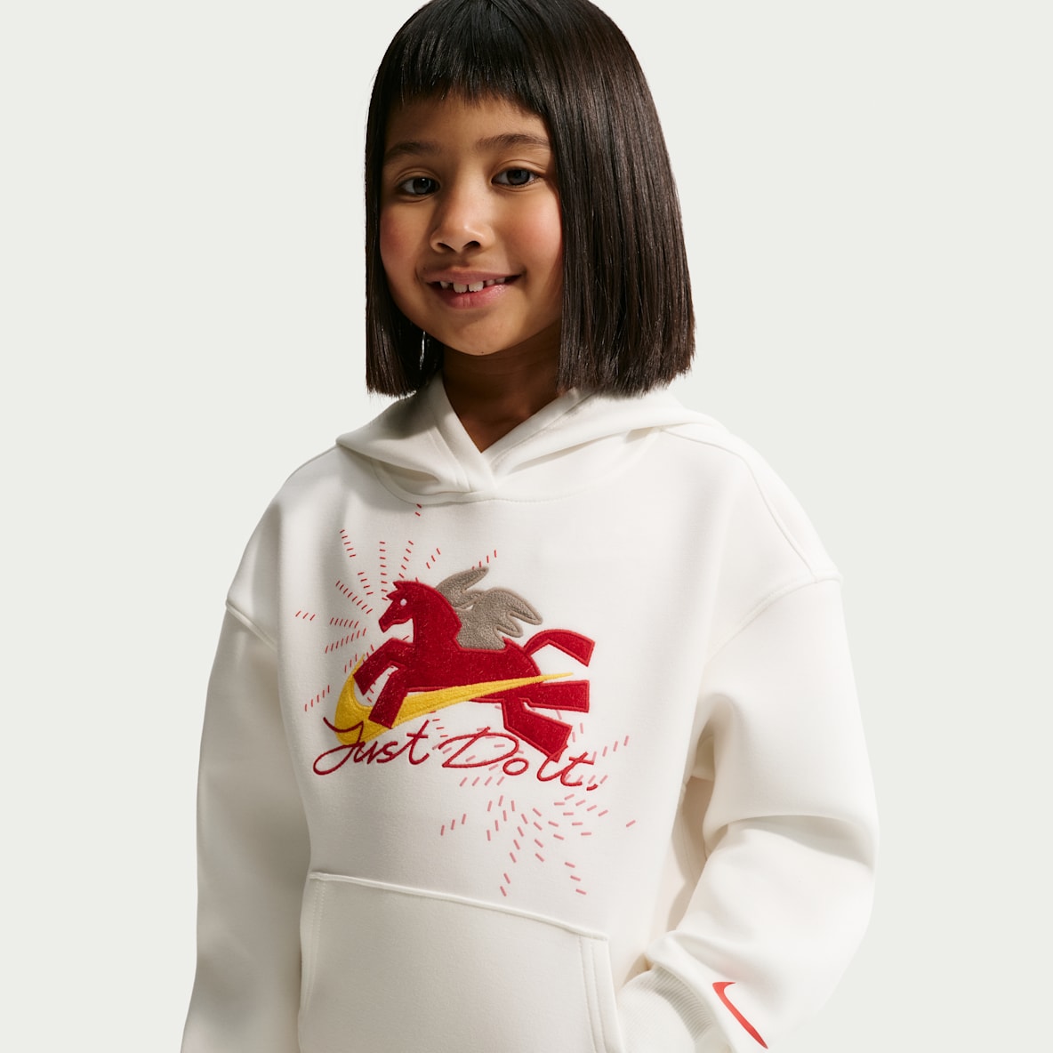 Nike 马年限定脱缰系列 新年款幼童 Wings 贴片套头连帽衫