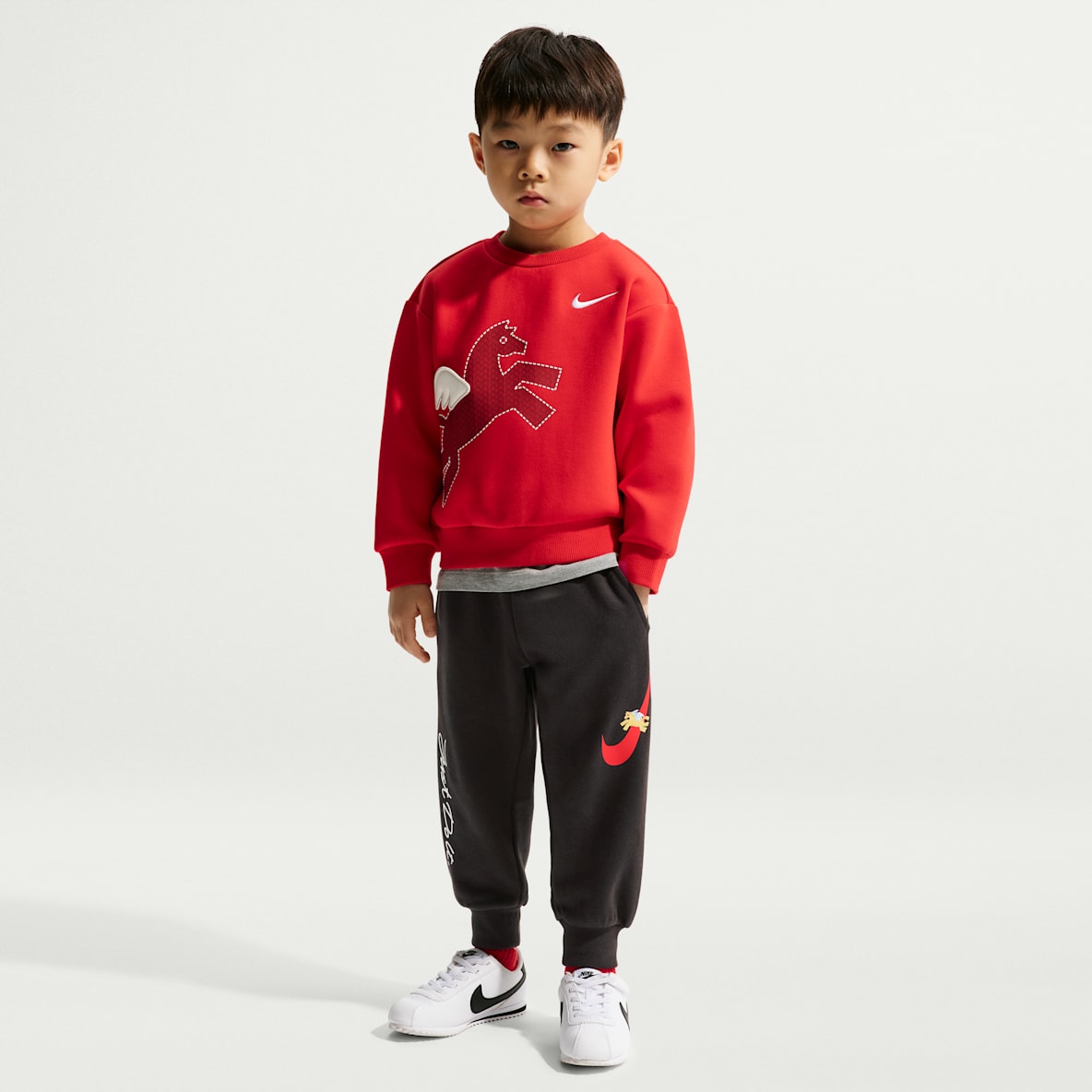 Nike Sportswear 马年限定脱缰系列 新年款婴童针织长裤