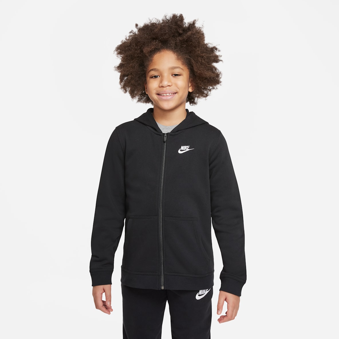 Nike Sportswear Club 大童(男孩)全长拉链开襟连帽衫