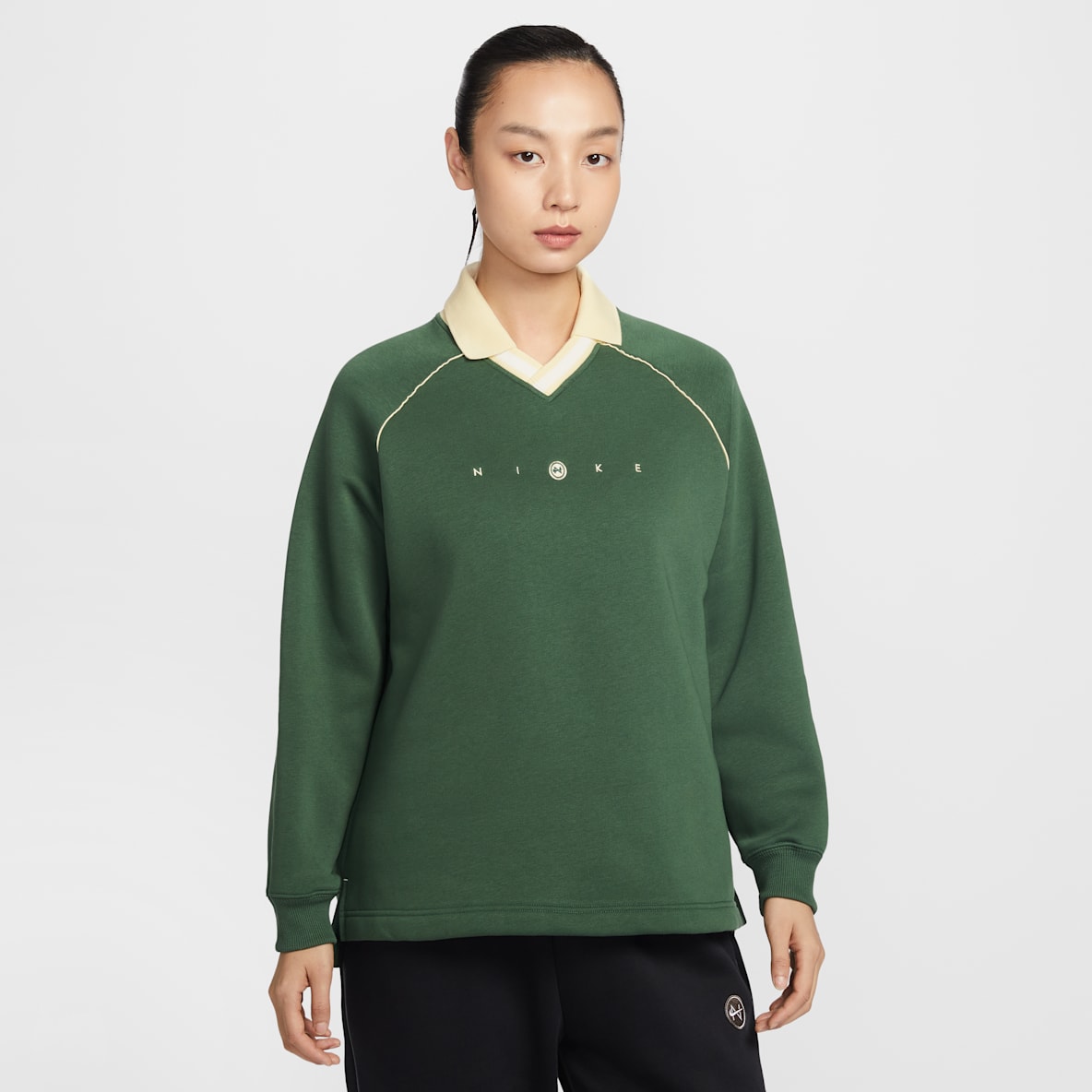 Nike Sportswear Phoenix Fleece 女子 Oversize 风图案加绒翻领上衣