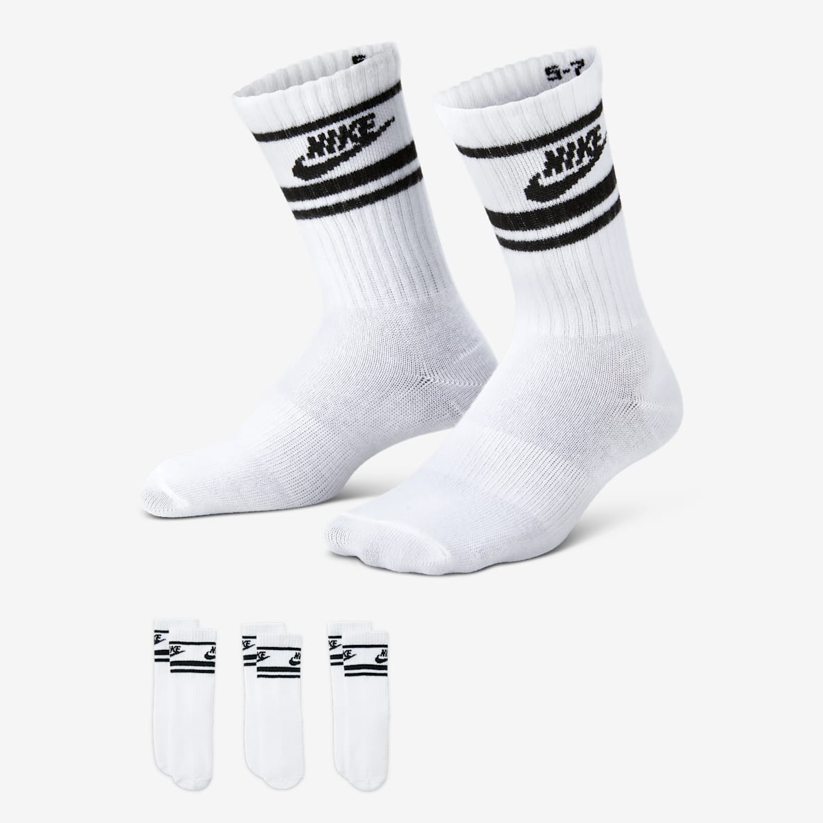 Nike Dri-FIT Futura 幼童速干中筒运动袜（3 双）