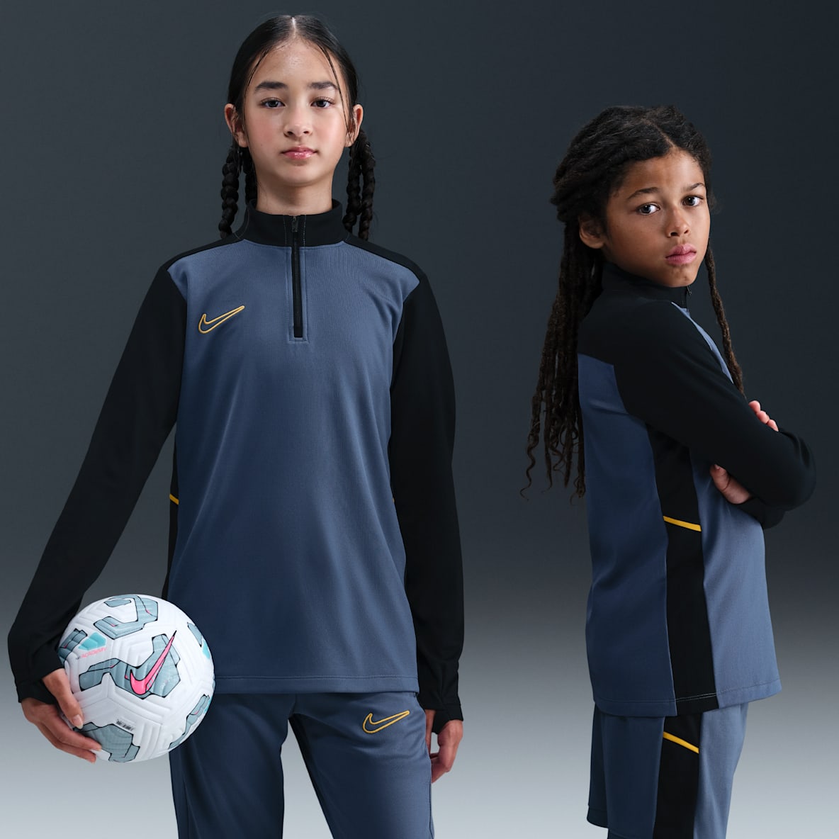 Nike Academy Dri-FIT 大童速干长袖 1/4 拉链开襟足球训练上衣