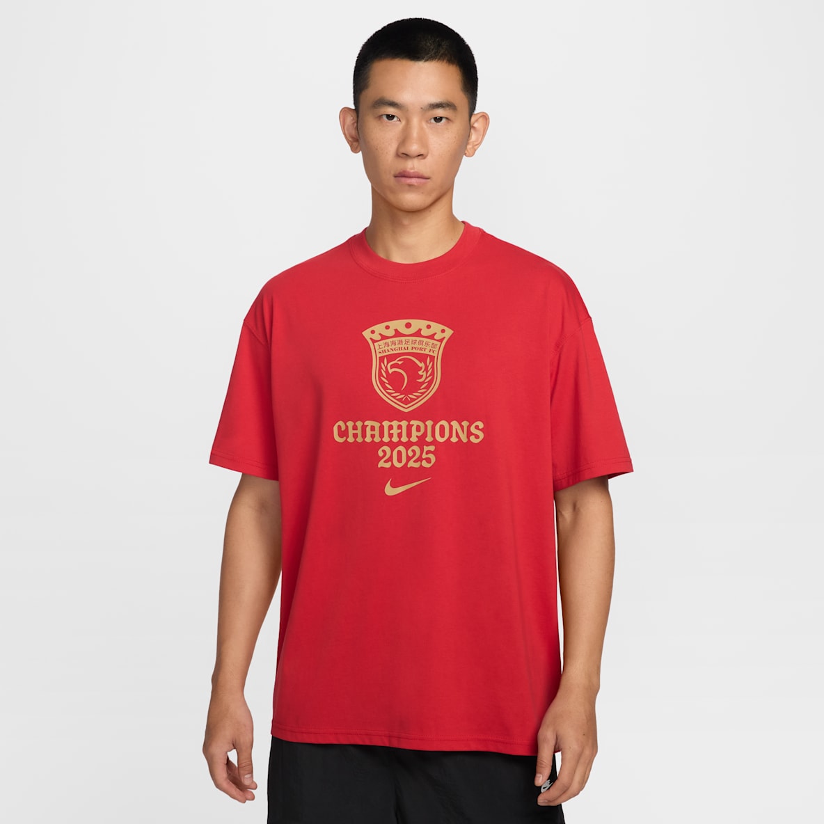 CSL 上海海港队中超冠军 男子足球T恤