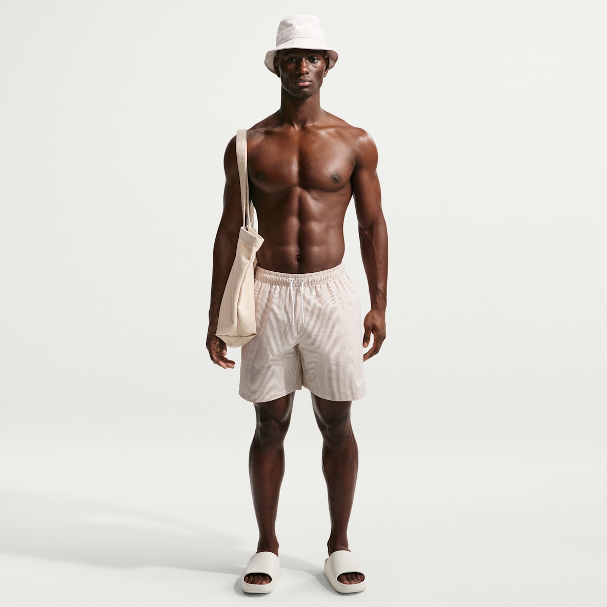 Nike Swim Breaker 波纹纹理男子沙滩短裤（含衬裤）